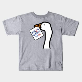 Portrait of a Goose with Stolen Biden Harris Sign Kids T-Shirt